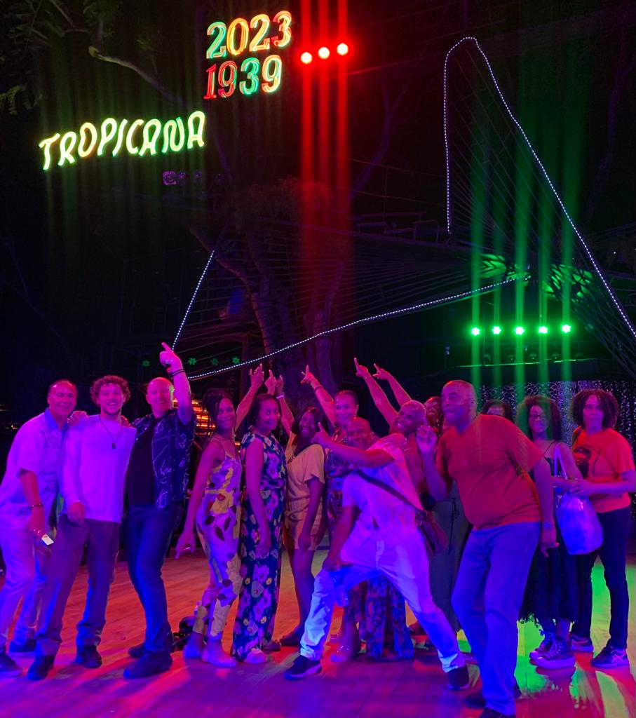 A Taste of Salsa travellers onstage making a point at Tropicana cabaret in Havana