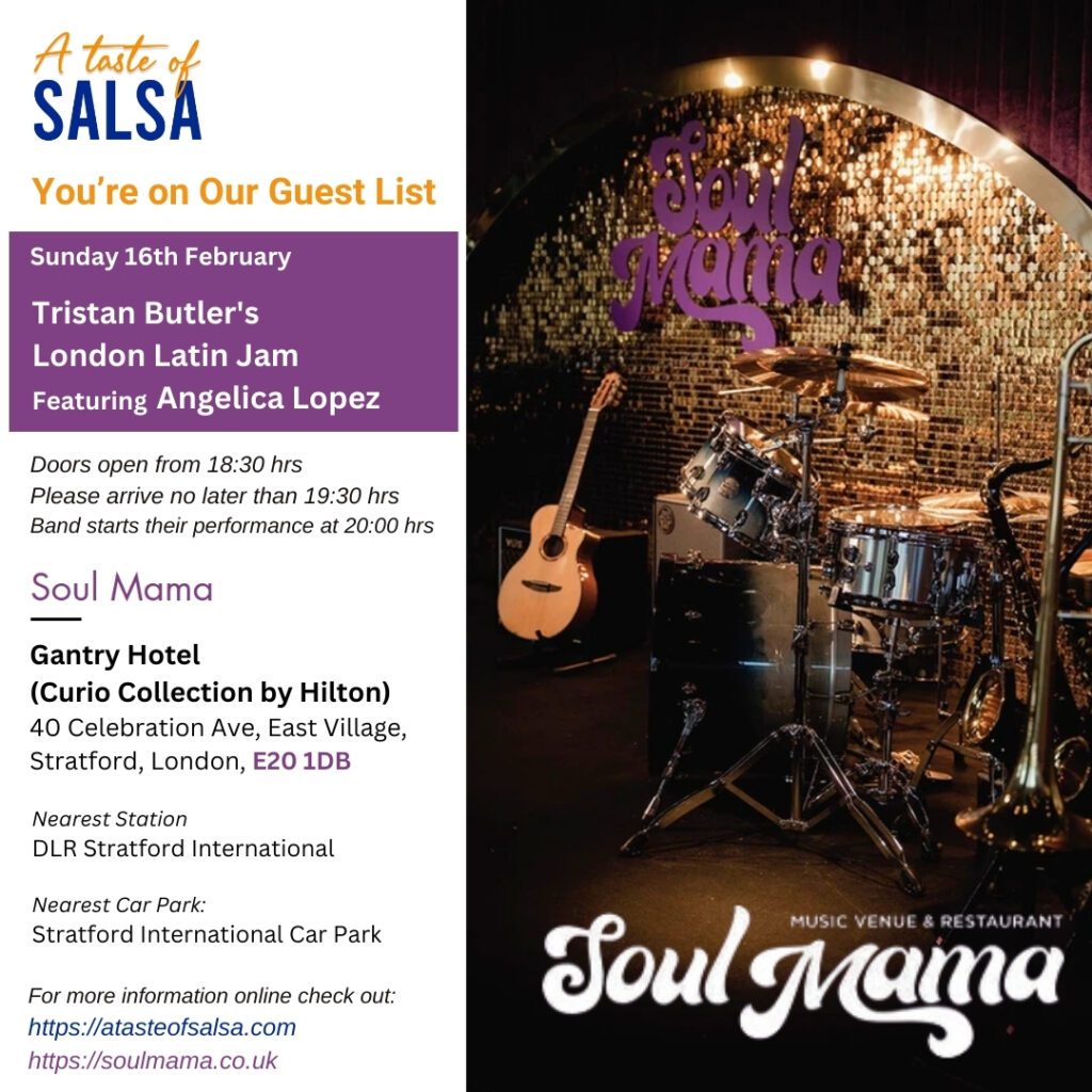 A Taste of Salsa Soul Mama Latin Jam flyer February 25