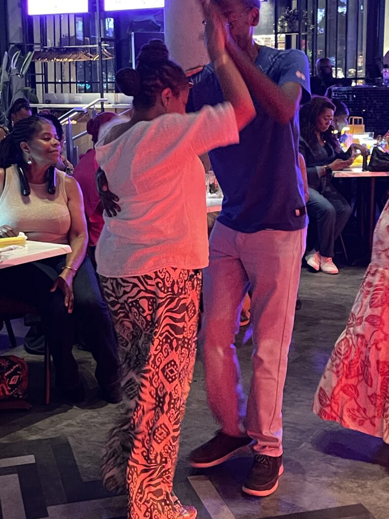 Marcia and Darren enjoying Son Yambu at Soul Mama