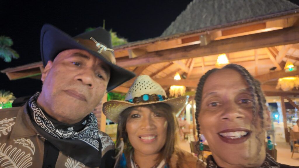 Carol, Andy & Jacqui pose at Wild Wild West night