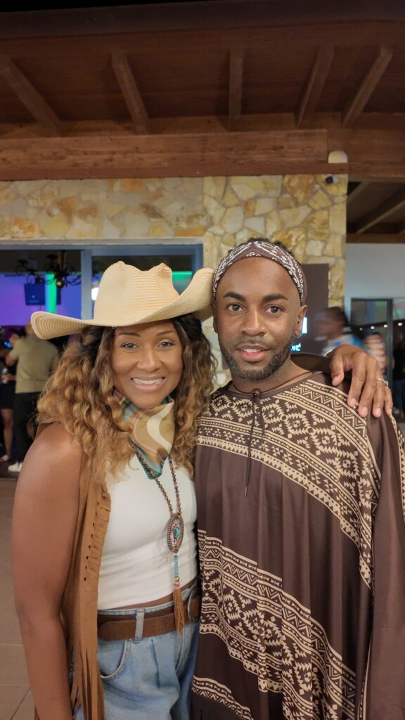 Lori & Lyron pose at Wild West West night