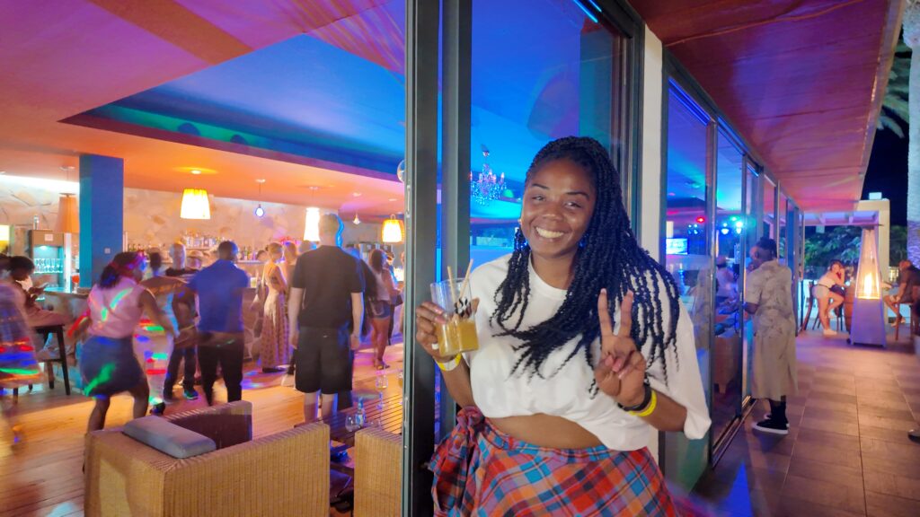 Monique poses at Wild West West night