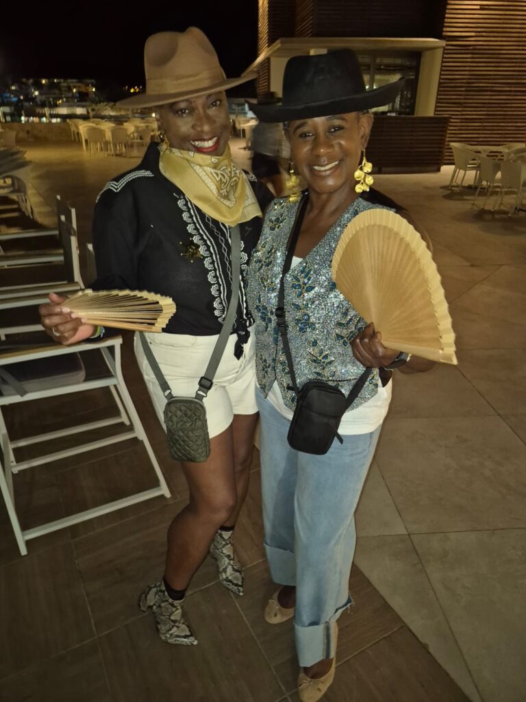 Joy & Janet pose at Wild Wild West night