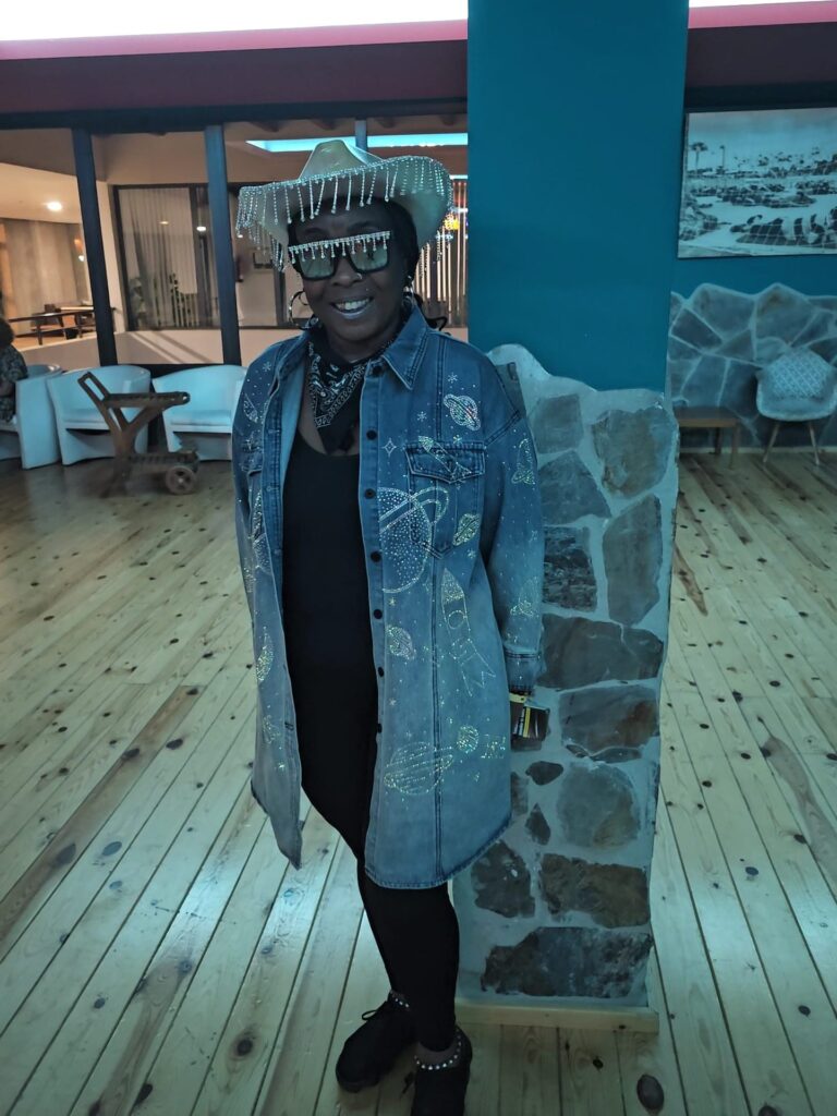 Liz poses at Wild Wild West night