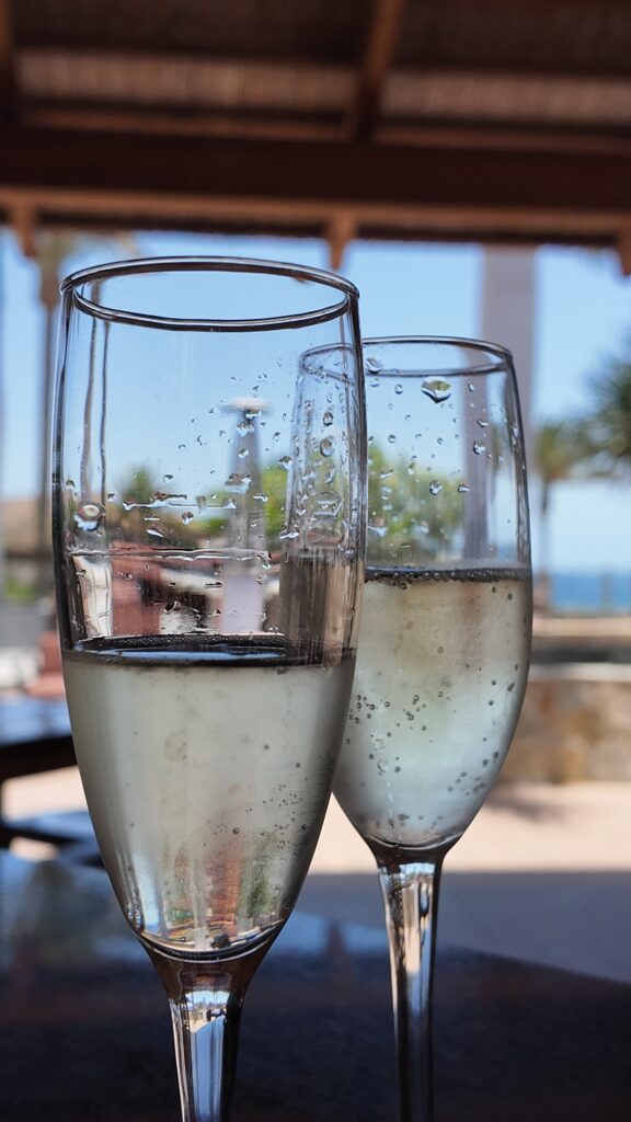 Glasses of Champagne at Palapa Bar
