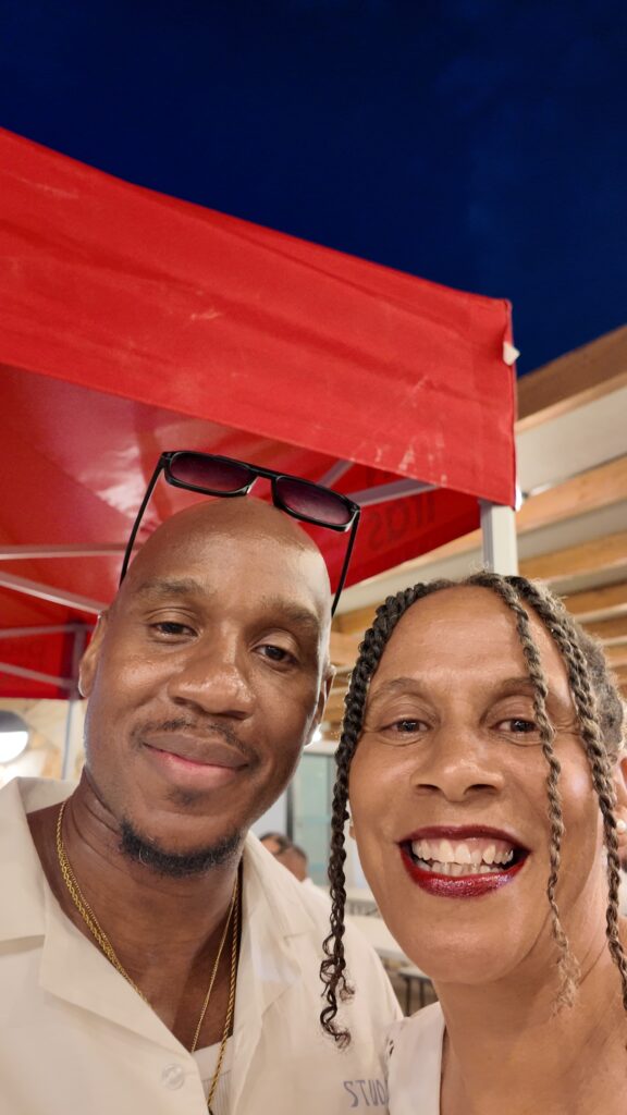 Jacqui & Guest pose at White Party