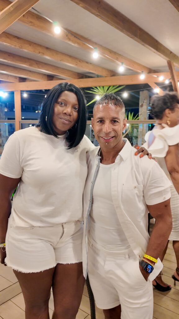 Patrick & Guest pose at White Party