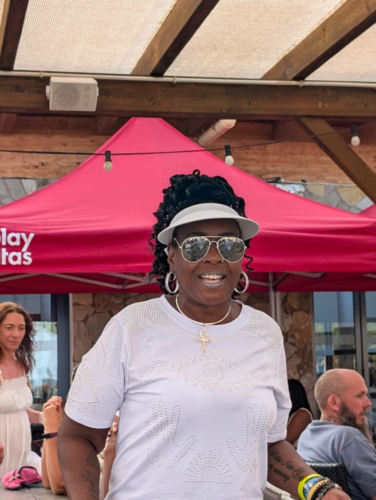 'A Taste of Salsa' Travellers Liz poses at SALSOGA '25 White Party