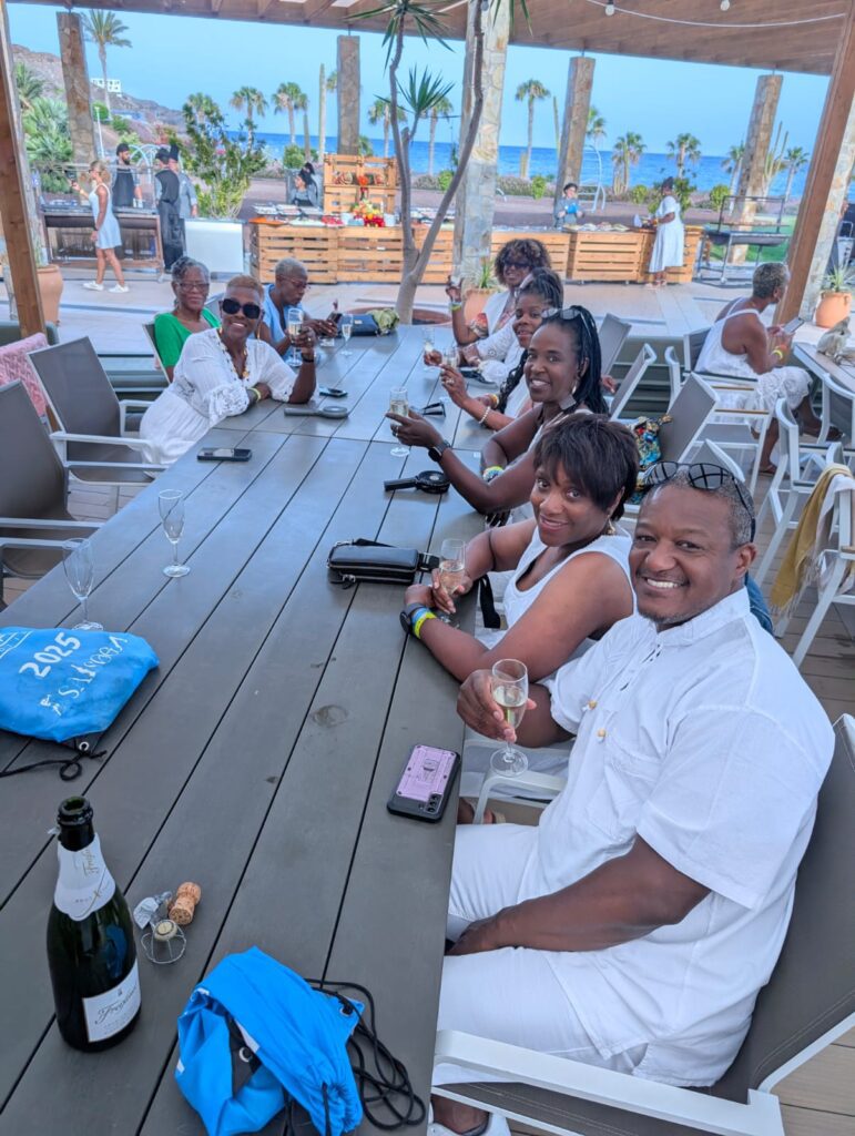 'A Taste of Salsa' Travellers pose at SALSOGA '25 White Party