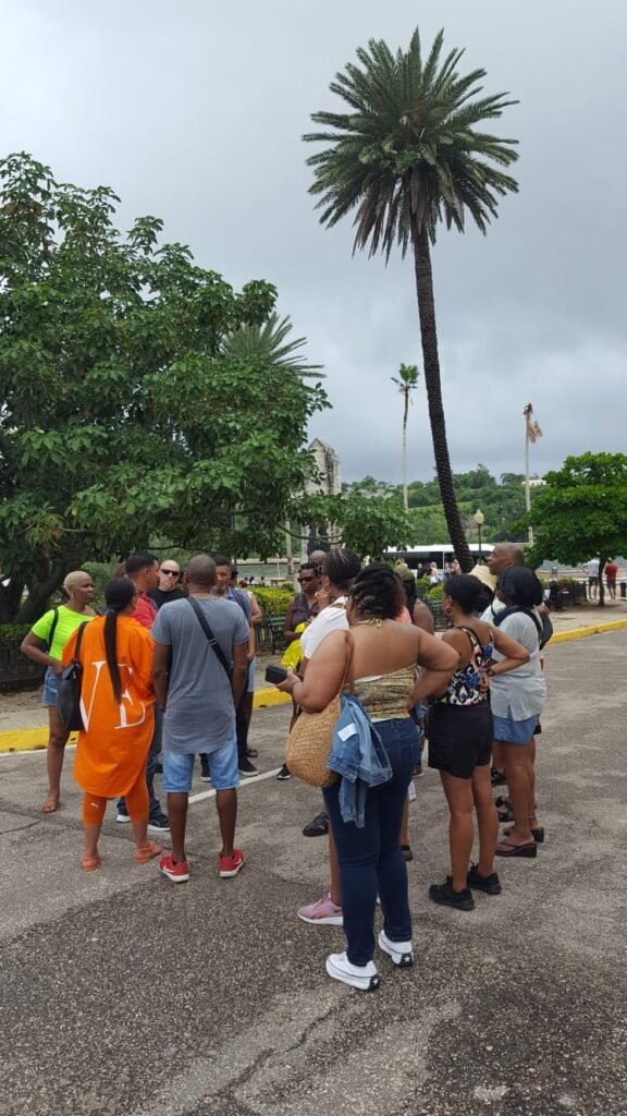 Travellers take n some knowledge during Havana classic car tour