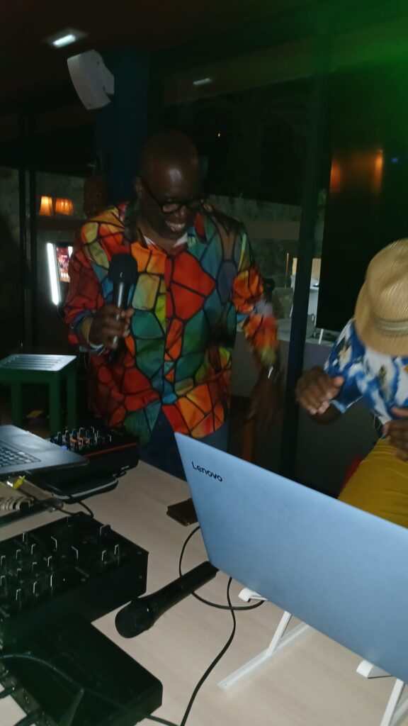 DJ Hughie enjoying himself too much at SALSOGA '24 Hawaii night