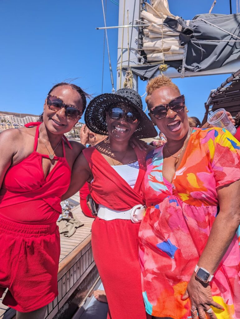 Anita, Janet and Joy onboard SALSOGA '24 Boat Party