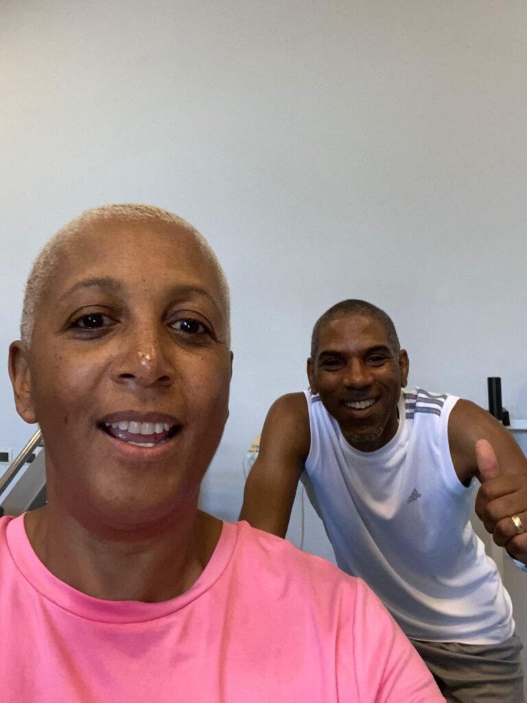 Barbara & Pat in the gym in Havana