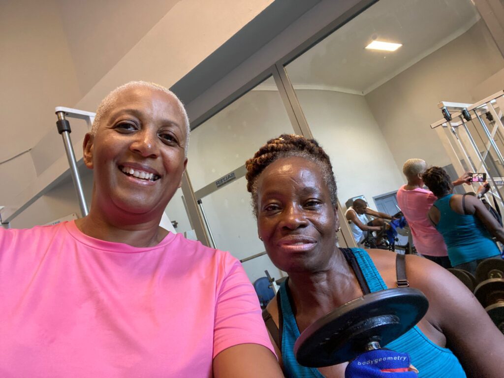Barbara & Jenny in the gym in Havana