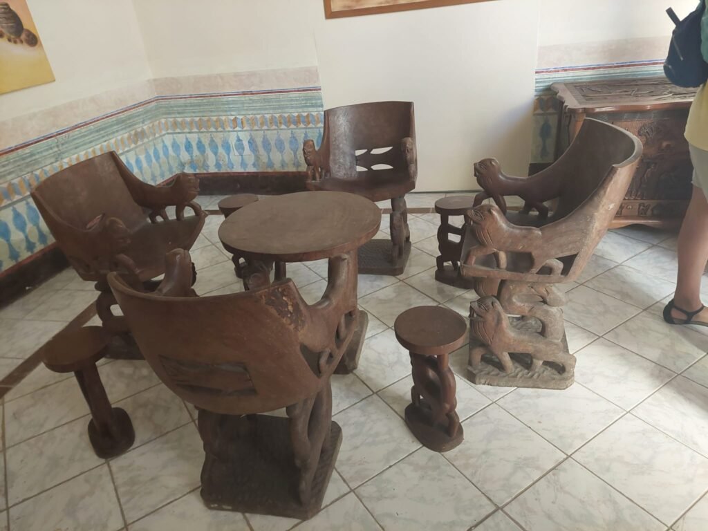 Wooden carved furniture on display in Havana museum