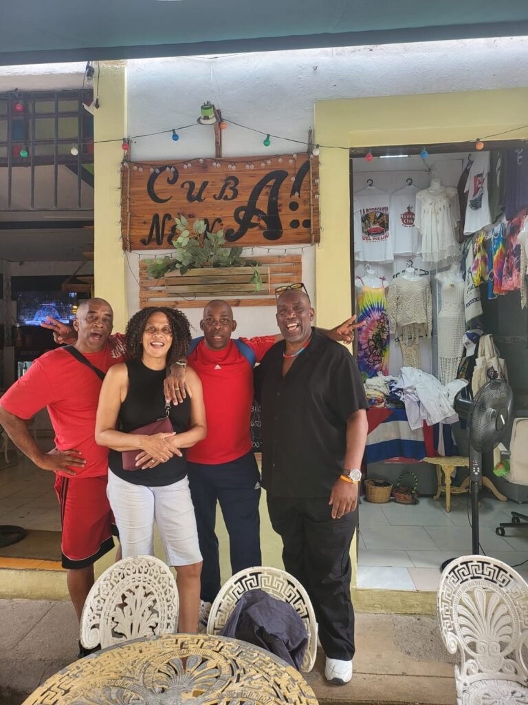 A Taste of Salsa travellers; Jacqui, David, Hughie & Roy pose in Havana