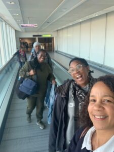 Cuba '23 Travellers get ready to leave London Gatwick