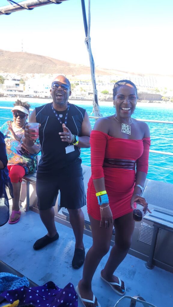 Nerys and SALSOGA guest enjoying SALSOGA '24 Boat Party
