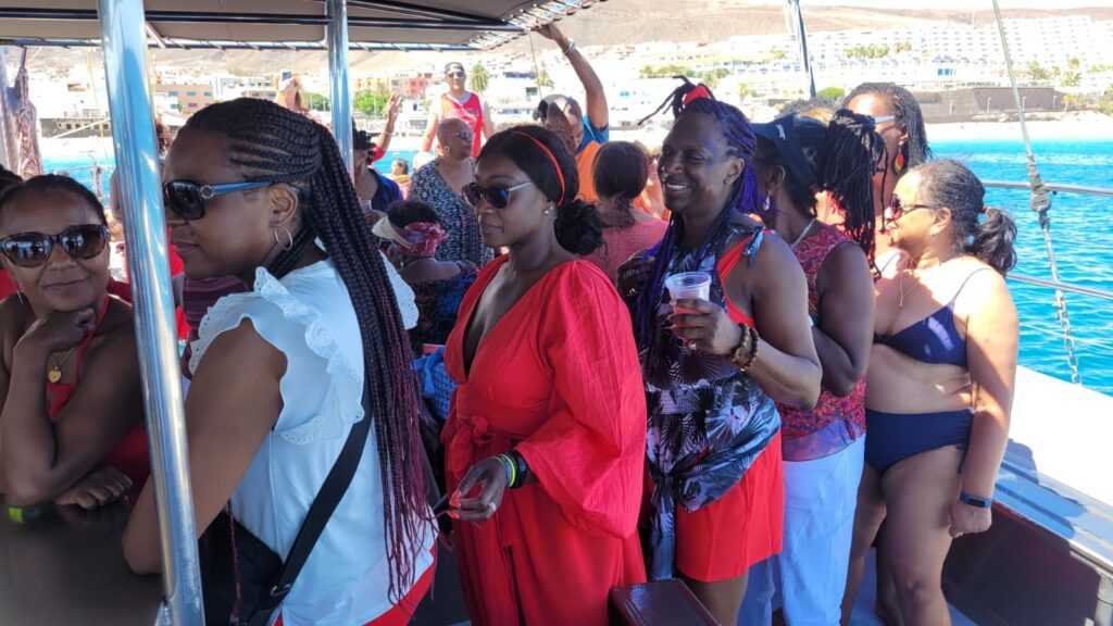 SALSOGA travellers get ready for drinks on SALSOGA '24 Boat Party